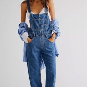 Free People Ziggy Denim Overalls, Size Large